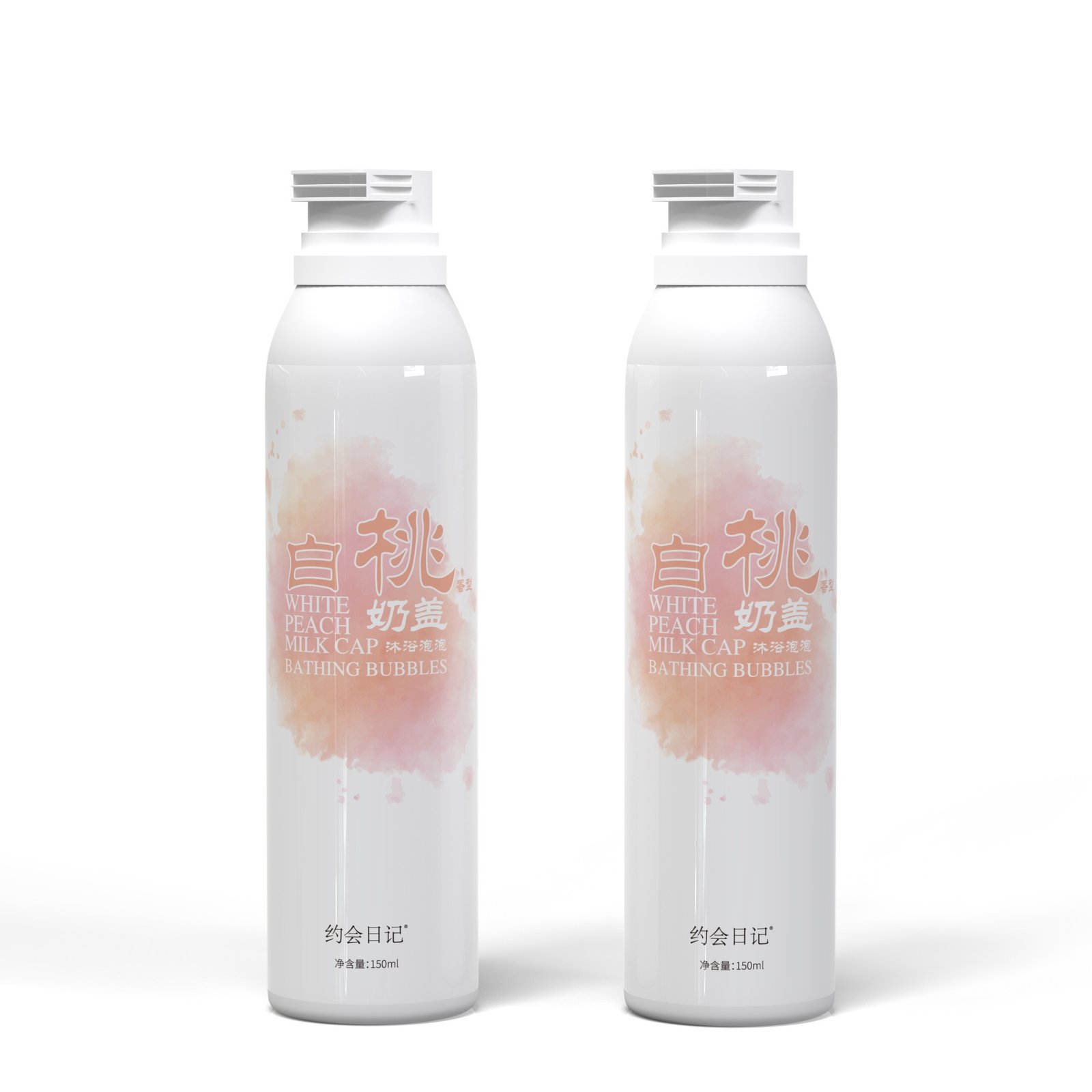 White Peach Milk Cap Bath Mousse Spray 150ml白桃奶盖沐浴慕斯喷雾150ml White Peach Milk Cap Bath Mousse Spray 150ml aerosol factory china aerosol manufacture chinese spray factory spray manufacture OEM ODM - Image 1